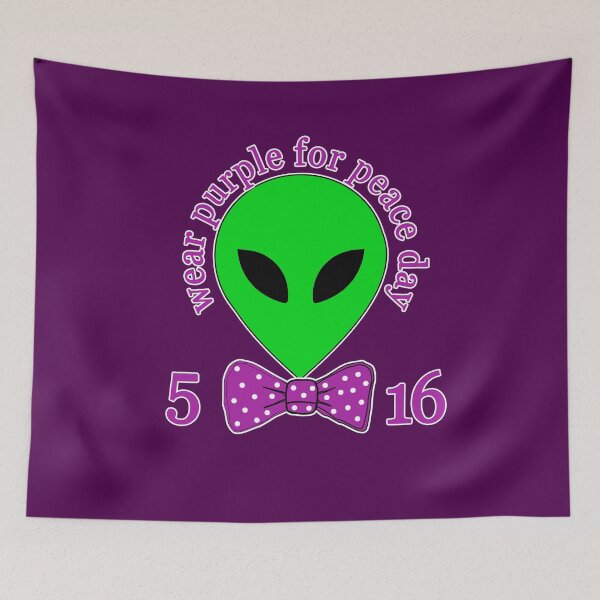 Item preview, Wear Purple for Peace Day ALIEN with Purple Bowtie designed and sold by Greenbaby.
