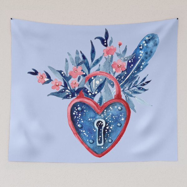 Item preview, HEART LOCK WATERCOLOR designed and sold by ReignGFX.