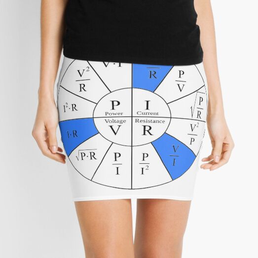 Ohm, Electric Current, Electricity, Electrical Resistance, Conductance, Electrician, Ampere, Electrical Network Mini Skirt