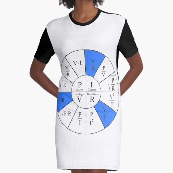 Ohm, Electric Current, Electricity, Electrical Resistance, Conductance, Electrician, Ampere, Electrical Network Graphic T-Shirt Dress