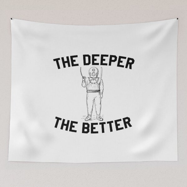 Item preview, The Deeper The Better Scuba Diving graphic Funny Diver print designed and sold by banwa.