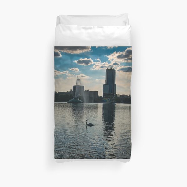 Sunset at the Lake Duvet Cover