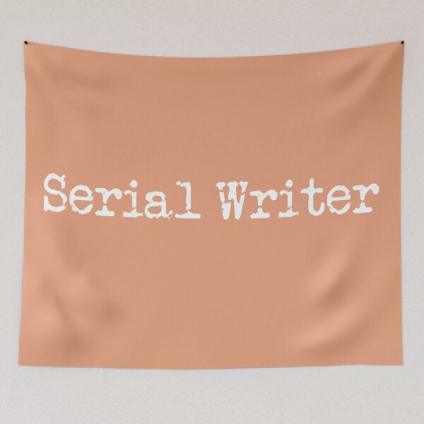 Item preview, Serial Writer White Type on Peach designed and sold by TeaRoseWriter.