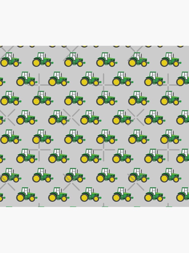 Green Tractors on Grey - Farming - Farm Themed by littlearrow