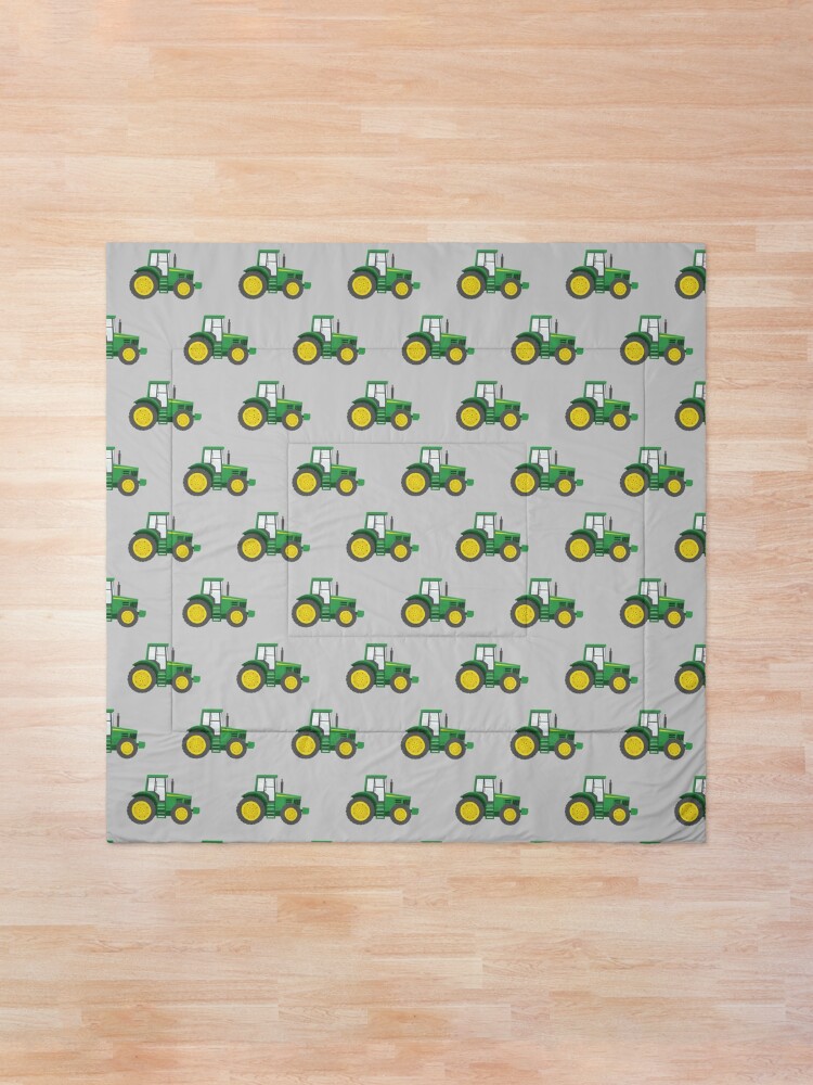 Alternate view of Green Tractors on Grey - Farming - Farm Themed Comforter