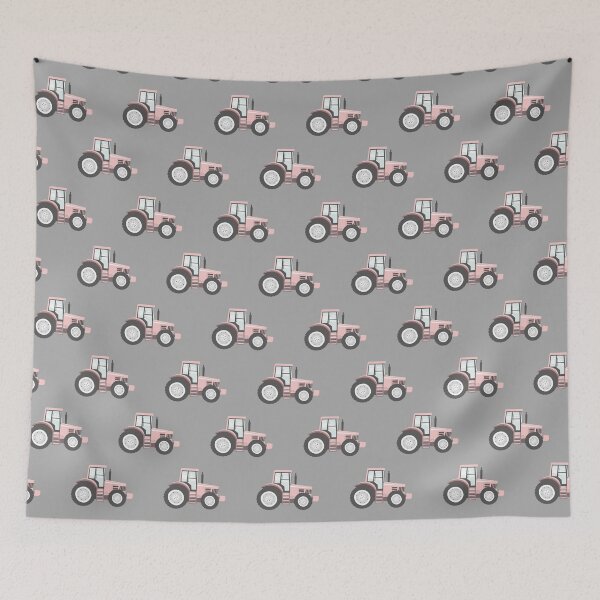 Item preview, Pink Tractors on Grey - Farming - Farm Themed designed and sold by littlearrow.