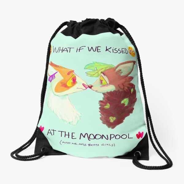 What If We Kissed - At The Moonpool? (And We Are Both Girls) Drawstring Bag