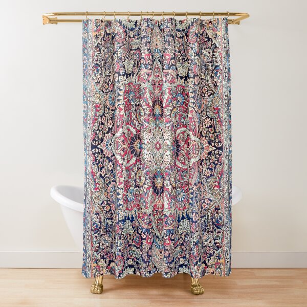 Disover Kashan Central Persian Rug Print | Shower Curtain