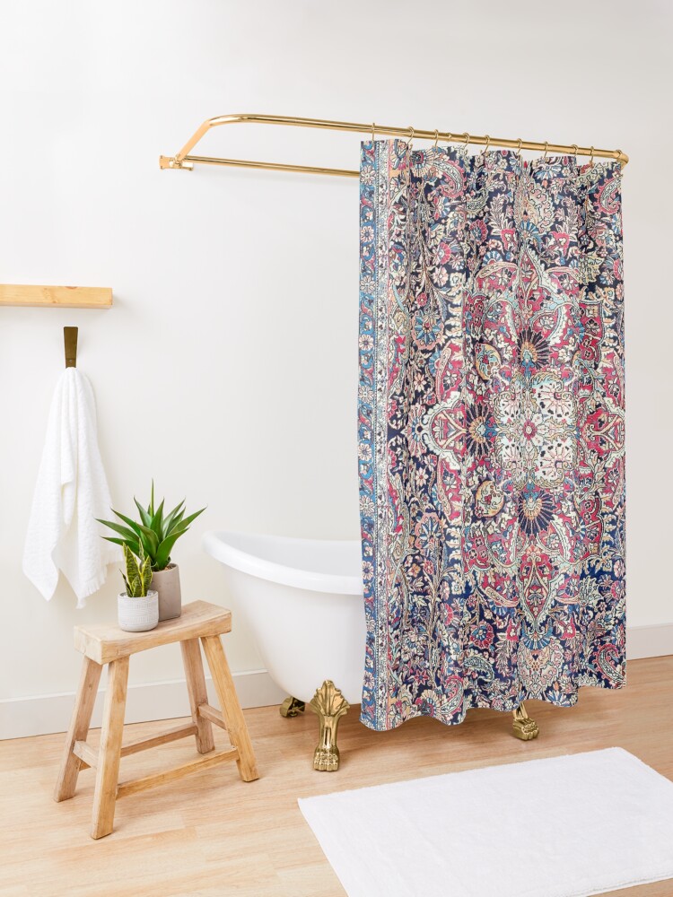 Disover Kashan Central Persian Rug Print | Shower Curtain