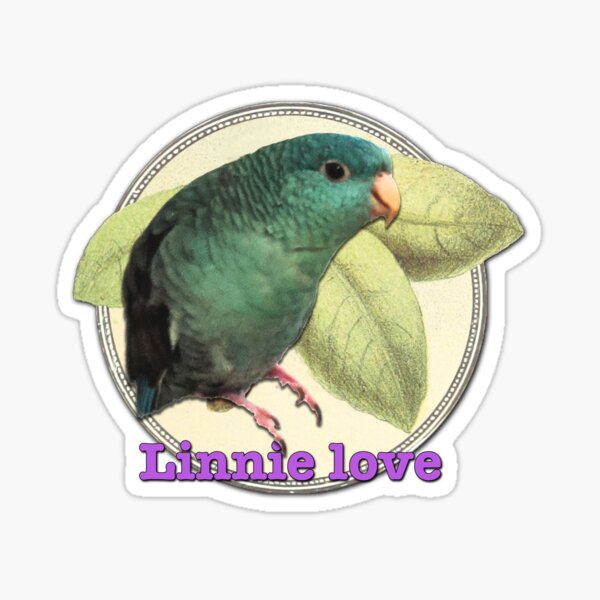 Linnie love - purple style on vintage hardwood background Sticker