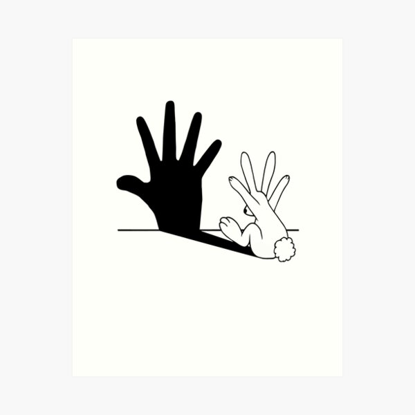 Rabbit Hand Shadow Art Print
