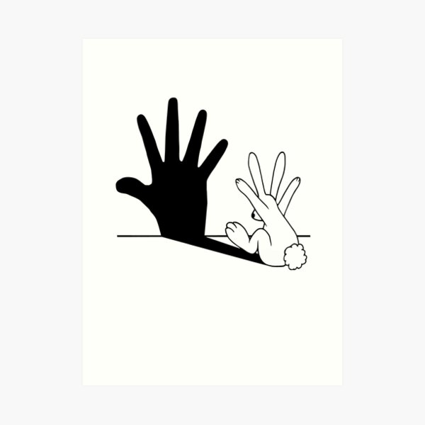 Rabbit Hand Shadow Art Print