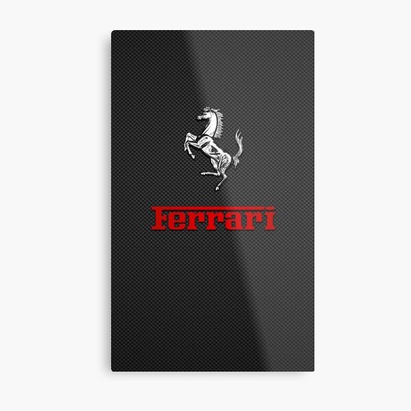 car logo ferrari Metal Print