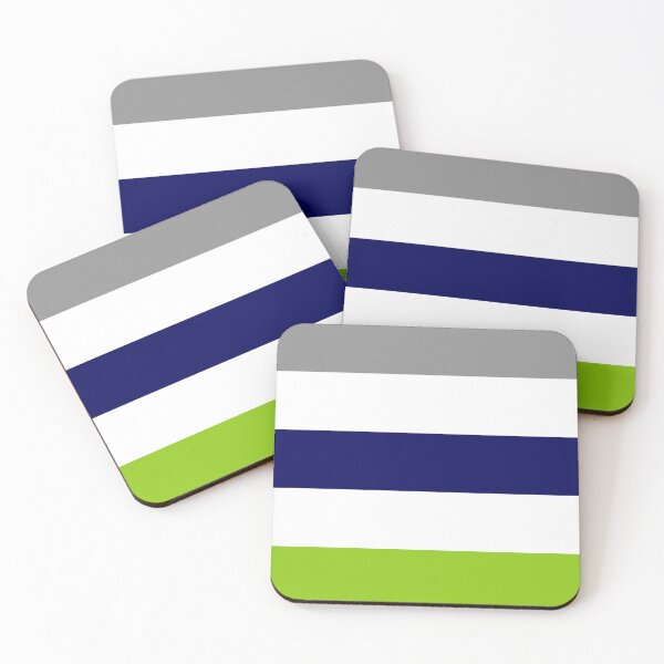 Item preview, Broad Stripes in Lime Green, Bright Navy Blue, White, and Grey - Cheerful Minimalist Color Block Pattern designed and sold by kierkegaard.