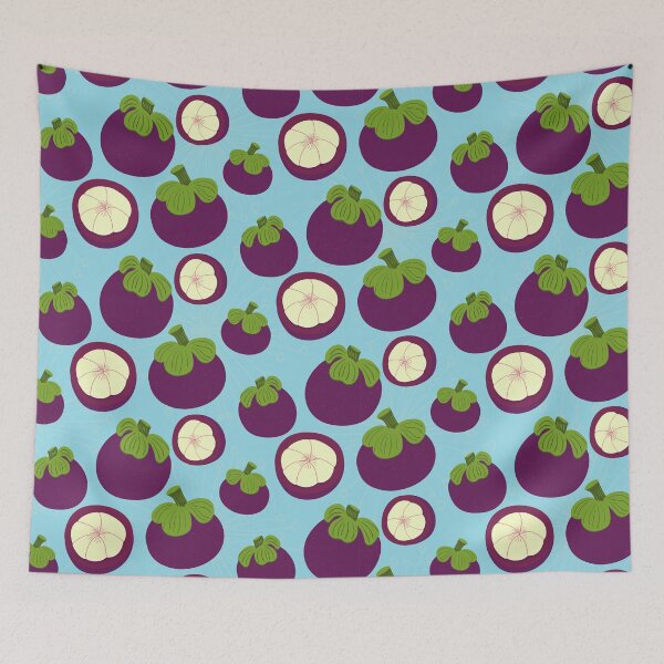 Item preview, Patrón de fruta de mangostán tropical I designed and sold by purplesparrow.