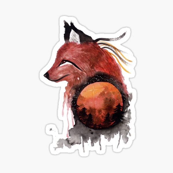 Tetrad the Bloodmoon Fox Sticker