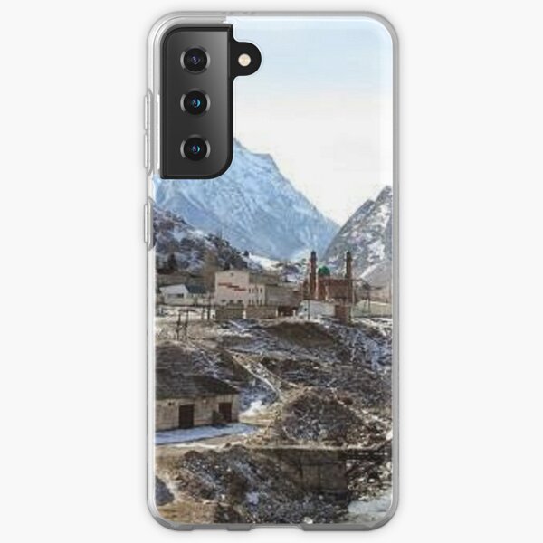 #Mountains, #road, #houses, #river, mountain village Tawlula  Karachay Balkar Samsung Galaxy Soft Case