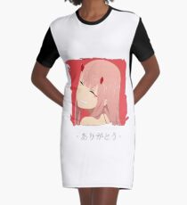 Zero Two von Darling in The Franxx Arigatou T-Shirt Kleid