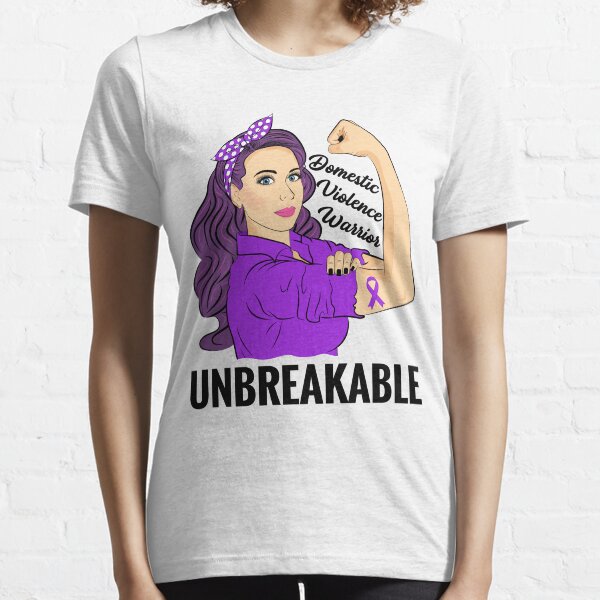 Domestic Violence Warrior Unbreakable Awareness Support Essential T-Shirt