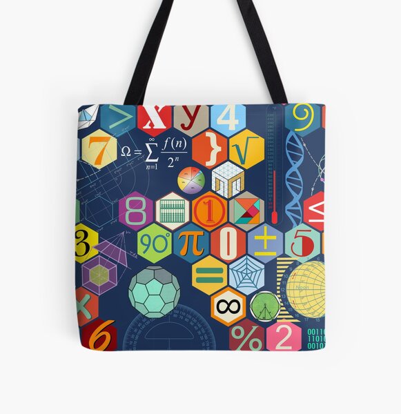 Math in color (blue) All Over Print Tote Bag