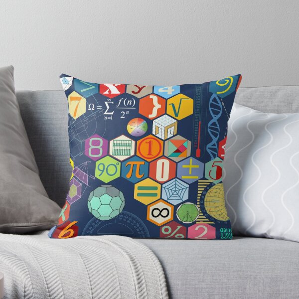   Math in color (blue) Throw Pillow