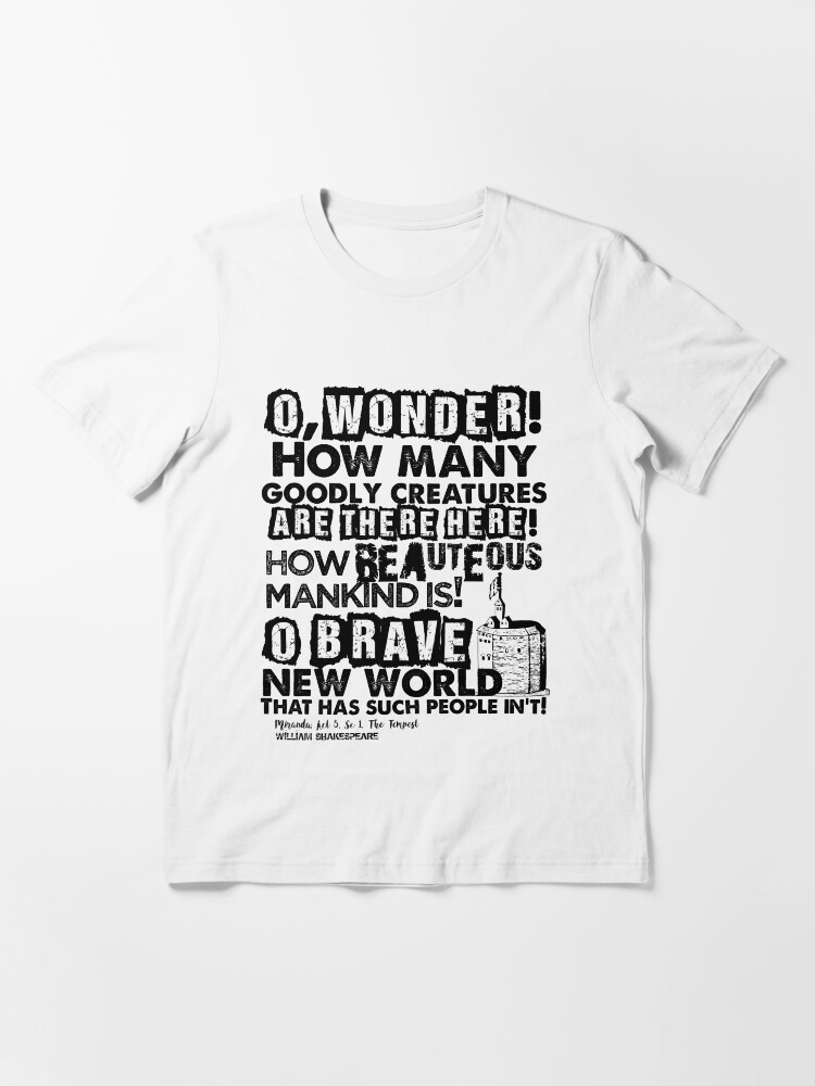 Thumbnail 2 of 7, Essential T-Shirt, The Tempest Brave New World Quote designed and sold by Styled Vintage.