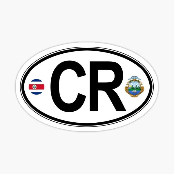 Item preview, Costa Rica Oval Country Code Decal designed and sold by rogue-design.
