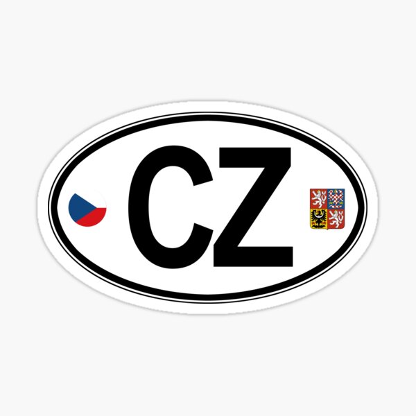 Item preview, Czech Republic Oval Country Code Decal designed and sold by rogue-design.