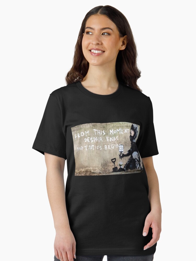 Thumbnail 1 of 7, Essential T-Shirt, Banksy - Despair Ends And Tactics Begin designed and sold by TrainWreckTees.