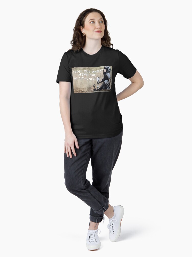 Thumbnail 4 of 7, Essential T-Shirt, Banksy - Despair Ends And Tactics Begin designed and sold by TrainWreckTees.