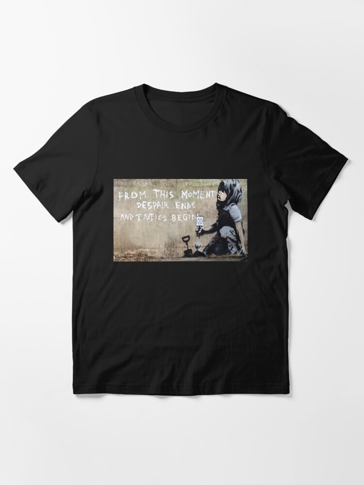 Thumbnail 3 of 7, Essential T-Shirt, Banksy - Despair Ends And Tactics Begin designed and sold by TrainWreckTees.