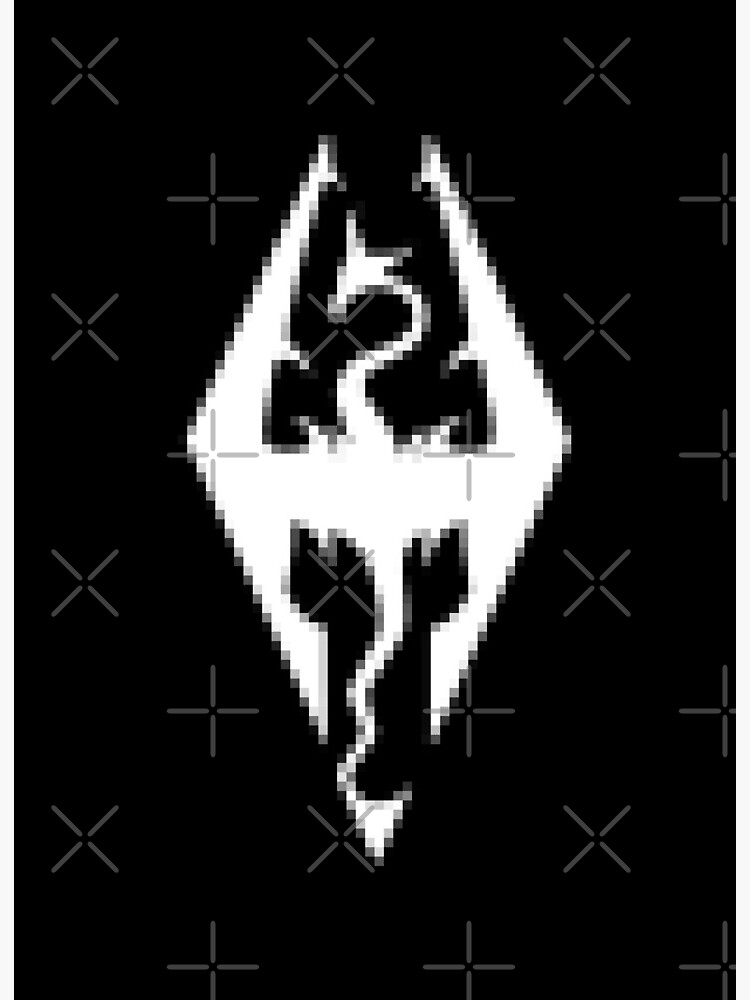 pixel skyrim logo art board print by issacdesigns redbubble redbubble