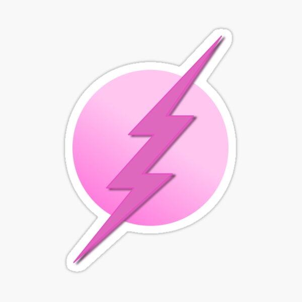Pink Flash Superhero Sticker