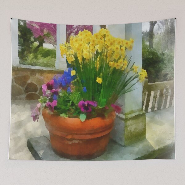 Item preview, Daffodils and Pansies in Flowerpot designed and sold by Susan Savad.