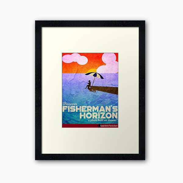 Item preview, Fisherman's Horizon - FF Vintage Travel Poster designed and sold by charmandicorn.