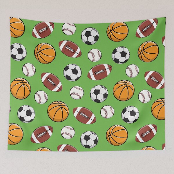 Item preview, Sports - Basketball, baseball, football, soccer - green designed and sold by littlearrow.
