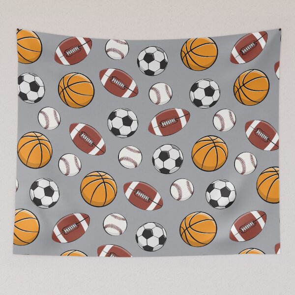 Item preview, Sports - Basketball, baseball, football, soccer - gray designed and sold by littlearrow.