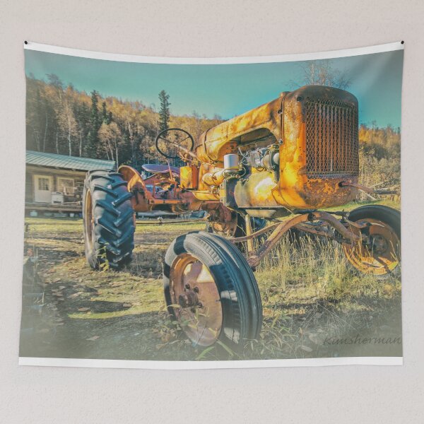 Item preview, Yellow Vintage Tractor designed and sold by nkmoir.