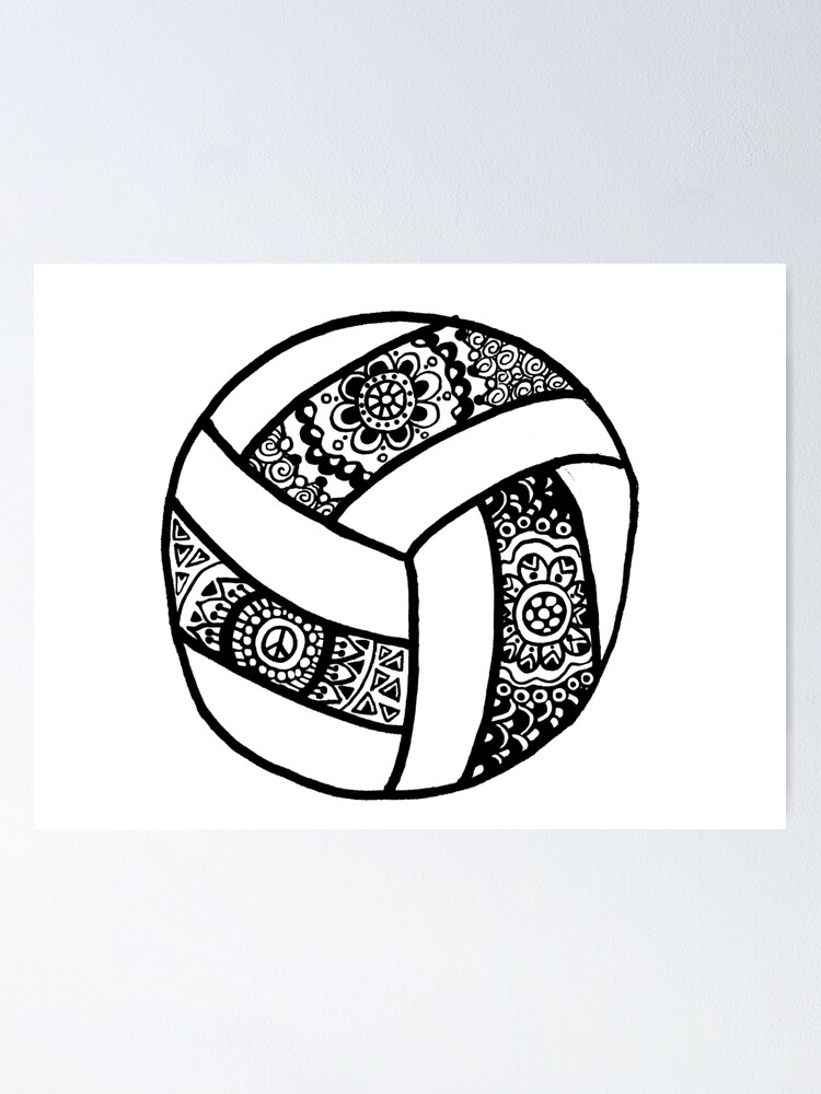 "Volleyball Zentangle" Poster by alexavec Redbubble