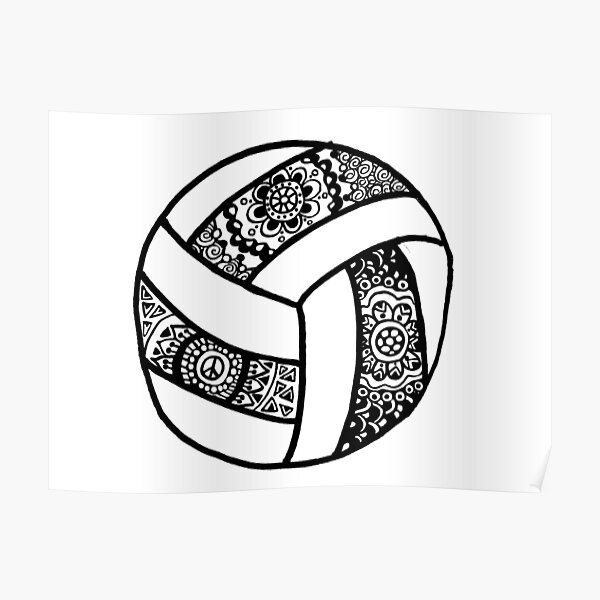 "Volleyball Zentangle" Poster by alexavec Redbubble