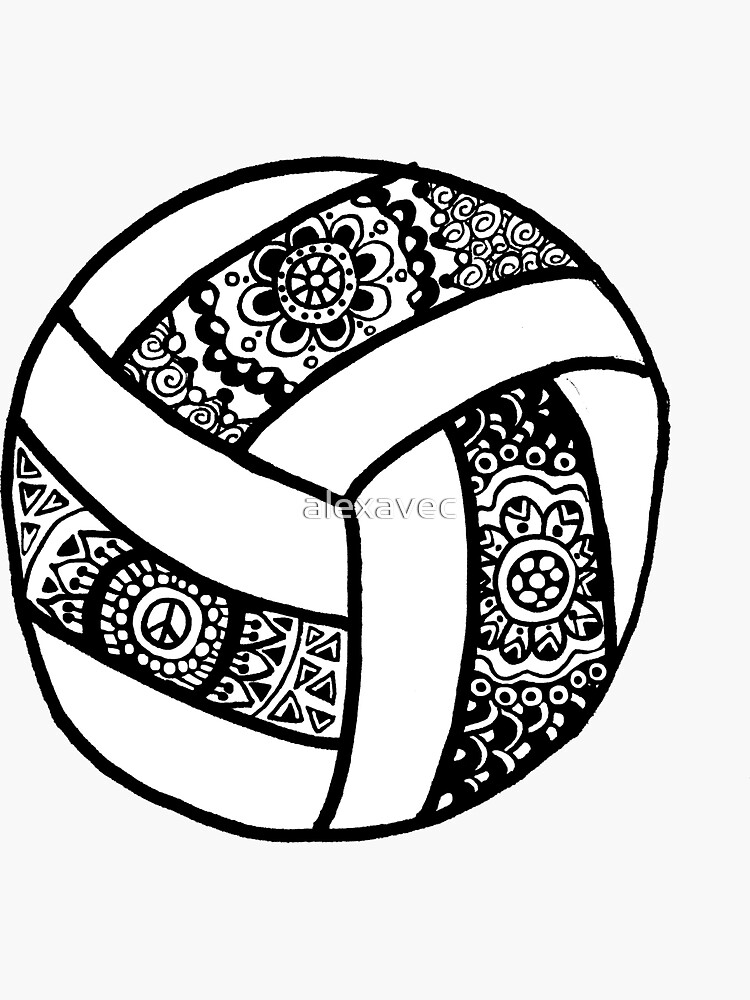 "Volleyball Zentangle" Sticker for Sale by alexavec Redbubble