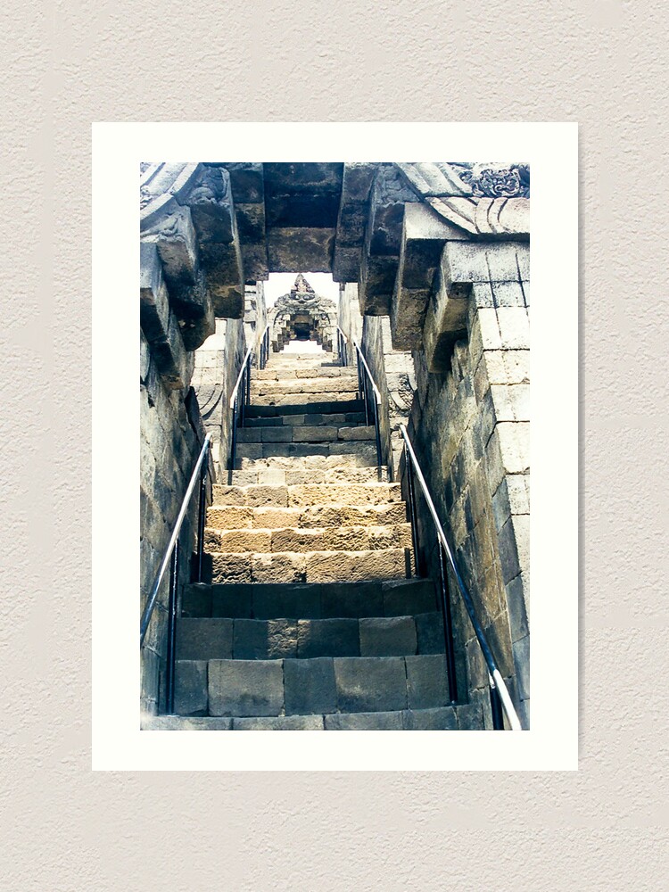 Thumbnail 1 of 3, Art Print, Borobudur - stairs to heaven designed and sold by steppeland.