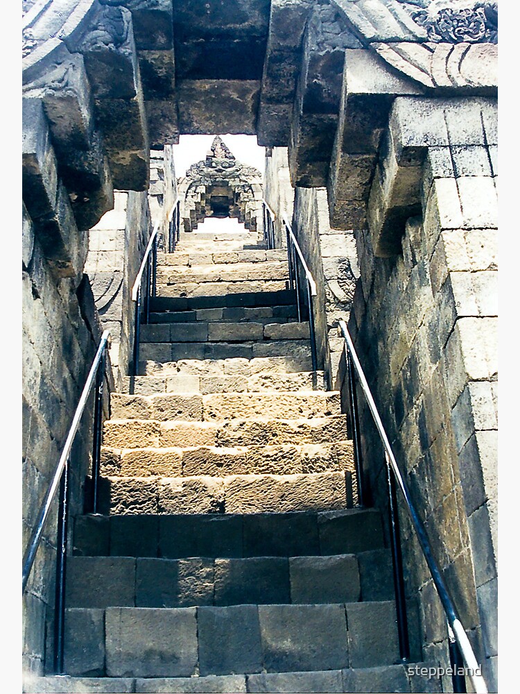 Thumbnail 3 of 3, Art Print, Borobudur - stairs to heaven designed and sold by steppeland.