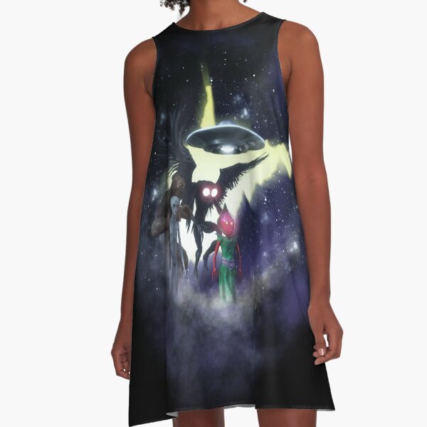 West Virginia Cryptids Nebula A-Line Dress