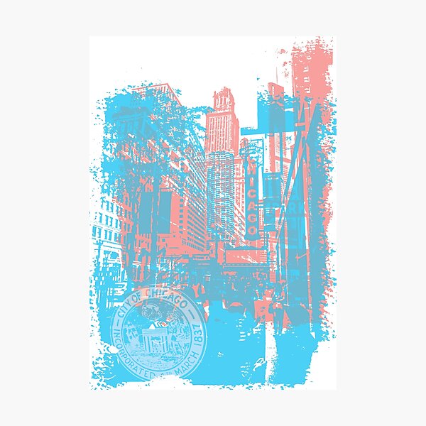 Artikelvorschau, Im Stadtzentrum gelegenes Chicago Artwork entworfen und verkauft von squarelogo.