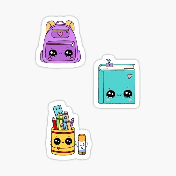 Kawaii School Supplies' Sticker