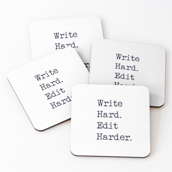 Item preview, Write Hard. Edit Harder. Navy Blue designed and sold by TeaRoseWriter.
