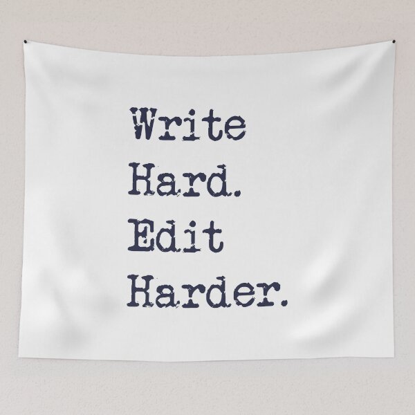 Item preview, Write Hard. Edit Harder. Navy Blue designed and sold by TeaRoseWriter.