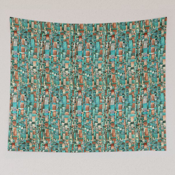 Item preview, Abstract rust and aqua designed and sold by BessoChicca.