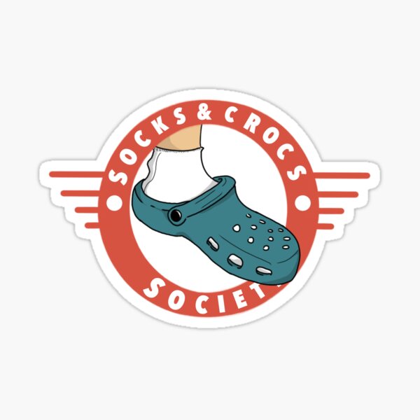Socken und Crocs Society Crest Sticker